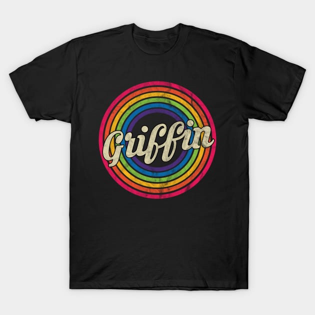 Griffin - Retro Rainbow Faded-Style T-Shirt by MaydenArt